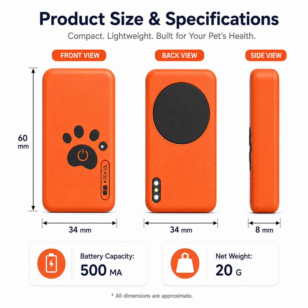 CLVIOR Smart Dog Health Monitoring Collar(No Monthly fee)